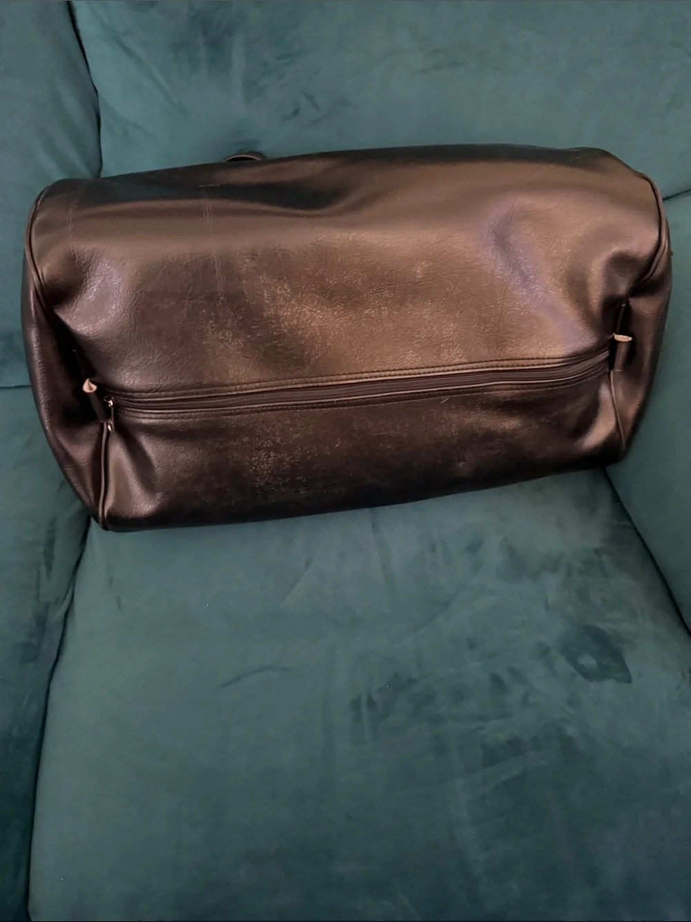POLICE  Black and White Duffel Bag with Bold Lettering